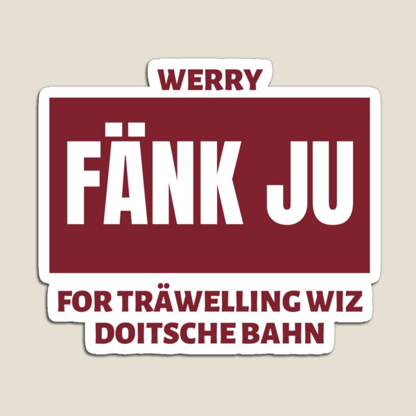 Artikel-Vorschau von Fänk Ju For Träwelling Wiz Doitsche Bahn, designt und verkauft von StefaniaStankov.