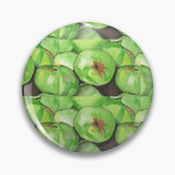Item preview, Green Delight Watercolor Painting of a Pile of Green Apples designed and sold by AliCatOriginals.