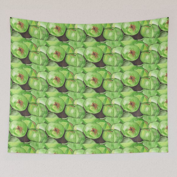 Item preview, Green Delight Watercolor Painting of a Pile of Green Apples designed and sold by AliCatOriginals.