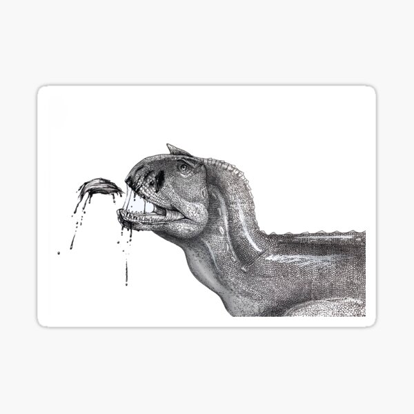 Item preview, Carnotaurus eating meat  designed and sold by Andrewopteryx.