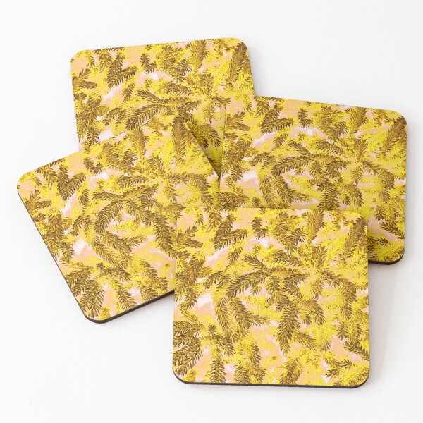Item preview, Floral Winter Motifs with Branches of the  Ornamental Golden Yellow Spruce Tree designed and sold by IraNiva.