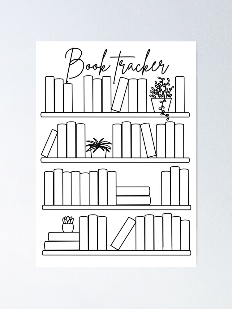book-tracker-bookshelf-poster-poster-for-sale-by-sarah301-redbubble for Free Printable Bookshelf Reading Log Book Tracker Bookshelf Poster