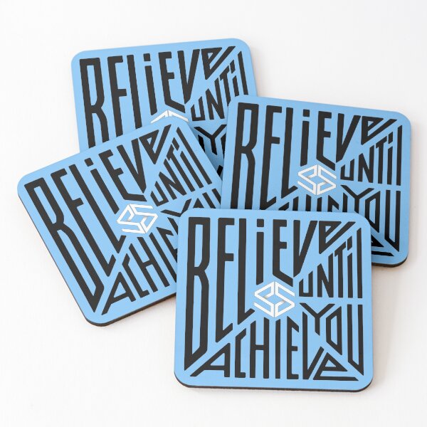Item preview, Believe Until You Achieve Black Typographic Quote designed and sold by Carina Parry Studios.