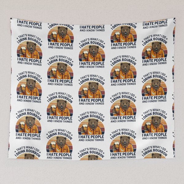 Item preview, I Drink Bourbon, I Hate People Gift for Bourbon Lovers designed and sold by BRtisticDesigns.
