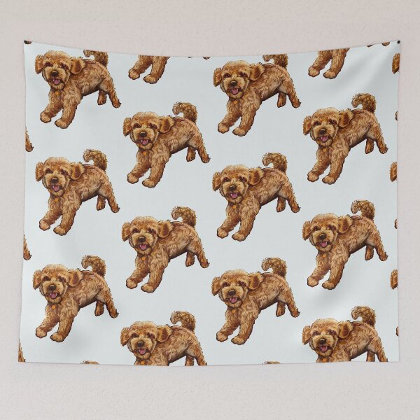 Item preview, cavalier king charles spaniel poodle Cavapoo playing - Cavapoo puppy dog prancing about  - cavalier king charles spaniel poodle, puppy love designed and sold by Artonmytee.