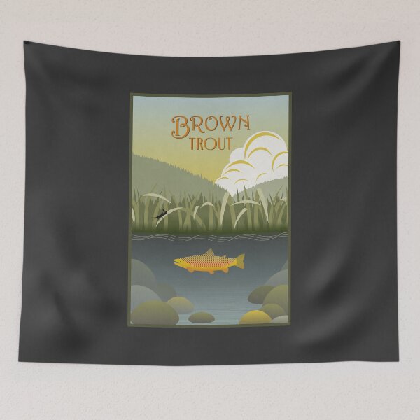 Item preview, Retro Brown Trout Poster designed and sold by hermitenvy.