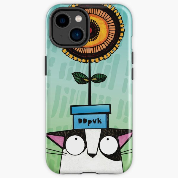 Cute Pot-Headed Peekaboo Cat Illustration iPhone Tough Case
