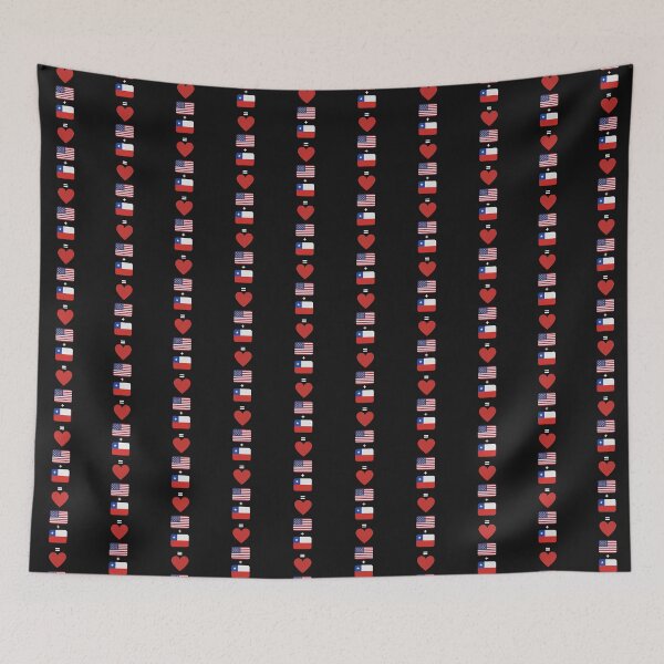 Item preview, us flag and texas flag heart designed and sold by salahnewdesign.