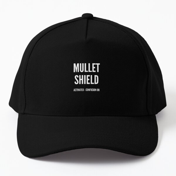 Mullet, Mullet Shield Activated, Funny Mullet Phrase Cap for Sale