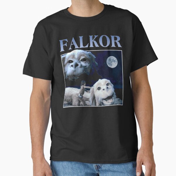 Vista previa del artículo con la obra «Películas con historias de diseño interminables -FALKOR», diseñado y vendido por TimelesTeesGB.