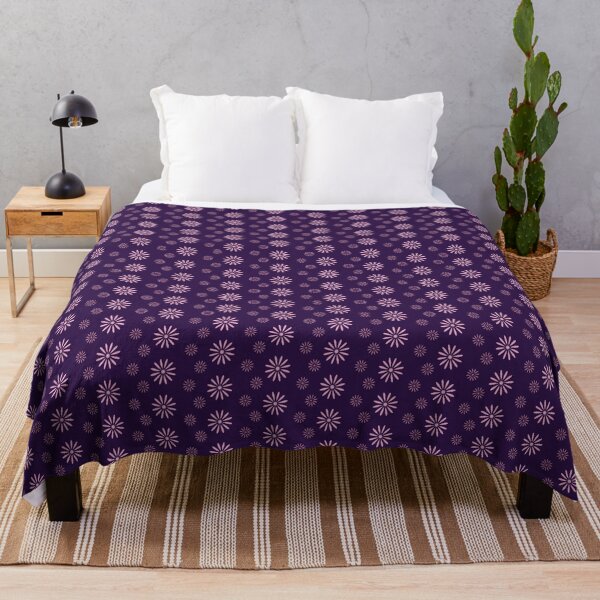 Small pink and purple floral print Throw Blanket