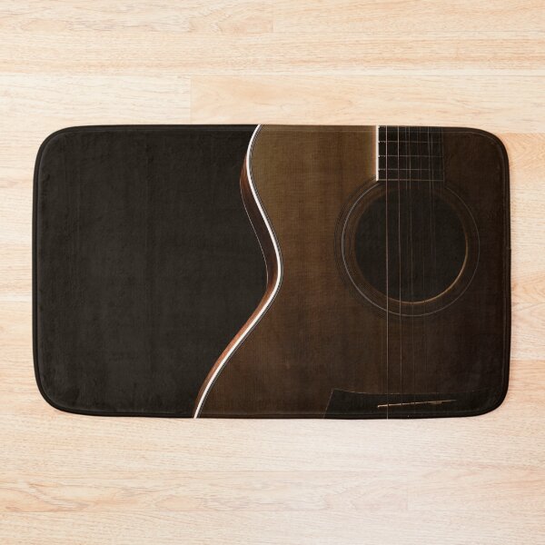 Item preview, Acoustic guitar on black background designed and sold by Lisa Thomas.