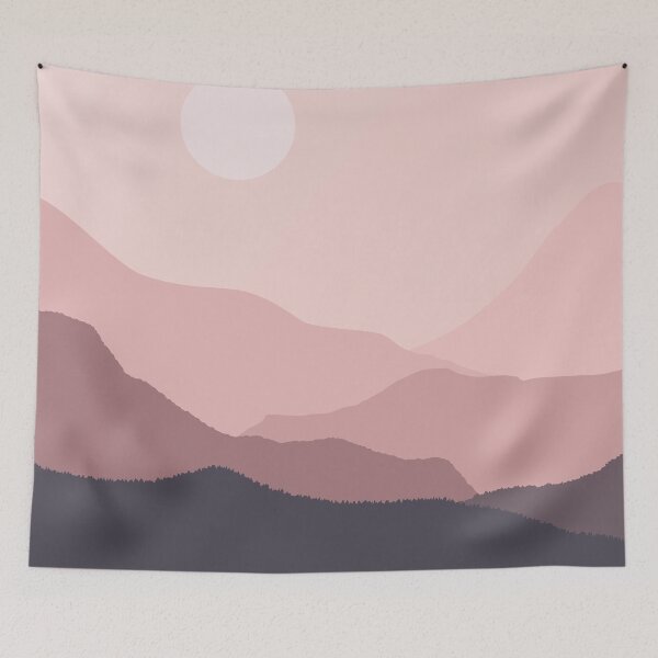 Item preview, Abstract Landscape in a dark mauve gradient color scheme designed and sold by TimelessChic.