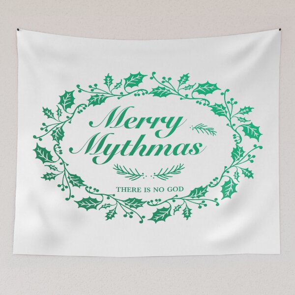 Item preview, Merry Mythmas Wreath Green There is No God designed and sold by AlasAHintStudio.