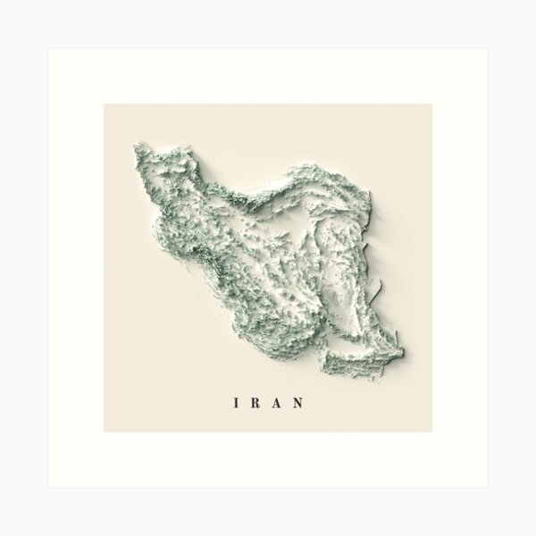 Item preview, Iran Relief Map 3D digitally-rendered designed and sold by ThinkAboutMaps.