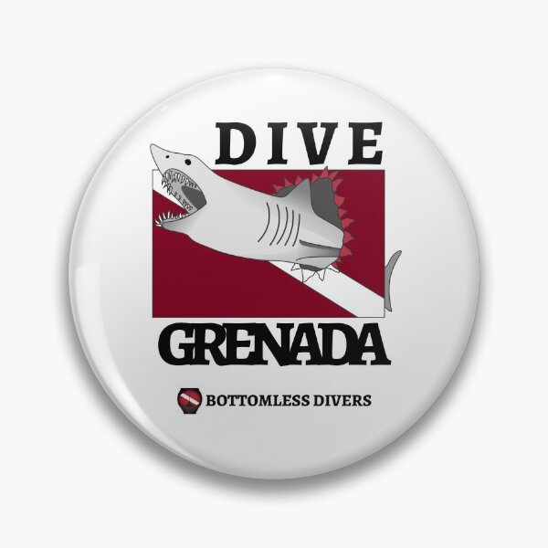 Item preview, Dive Grenada Attacking Shark designed and sold by BottomlessDiver.