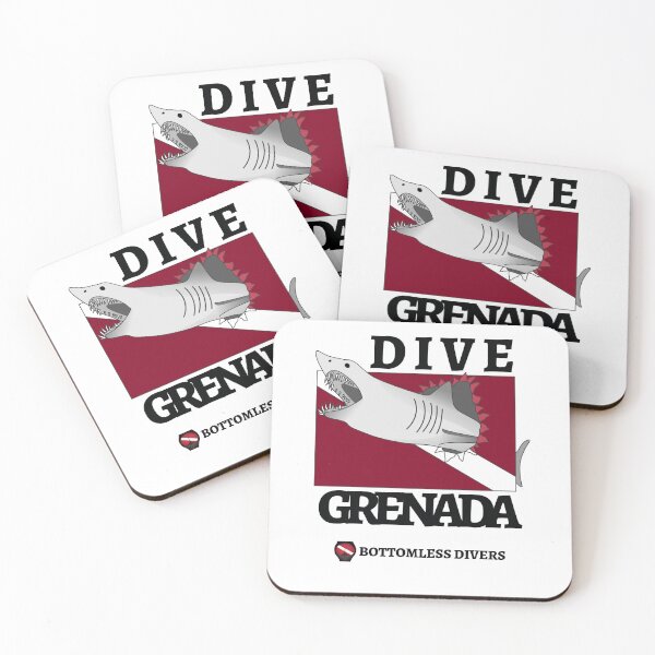 Item preview, Dive Grenada Attacking Shark designed and sold by BottomlessDiver.