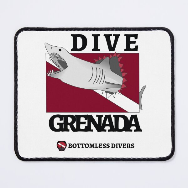 Item preview, Dive Grenada Attacking Shark designed and sold by BottomlessDiver.