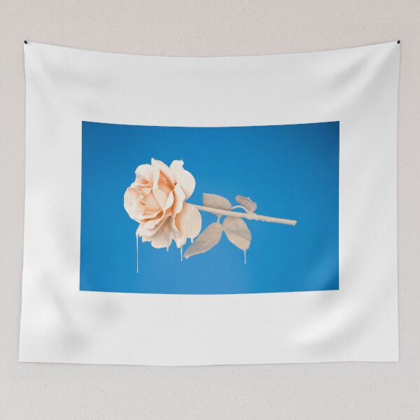 Item preview, Liquid Rose Flower Painting, Blue Background  designed and sold by newburyboutique.