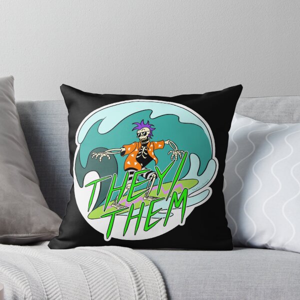 Item preview, They/Them Surfer Skeleton designed and sold by TheGrinDragon.
