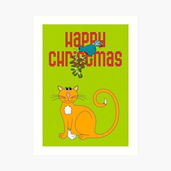 Happy Christmas in Red Art Print