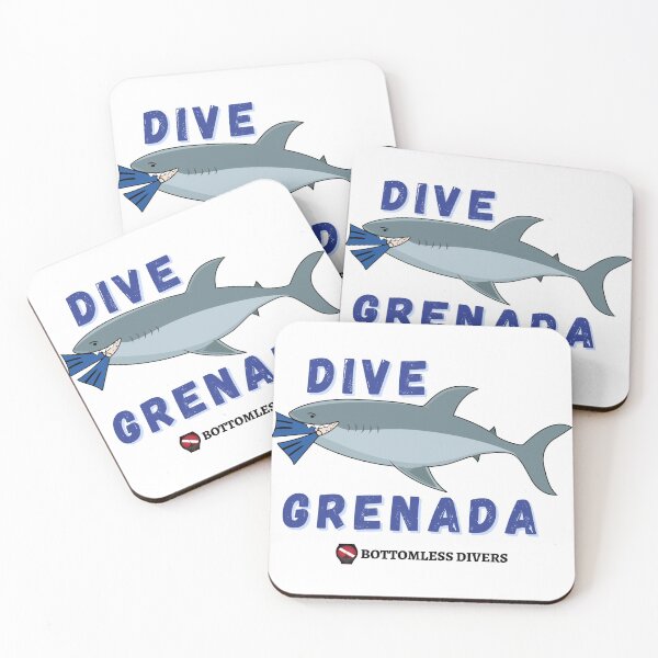 Item preview, Dive Grenada Hungry Shark with Diver designed and sold by BottomlessDiver.