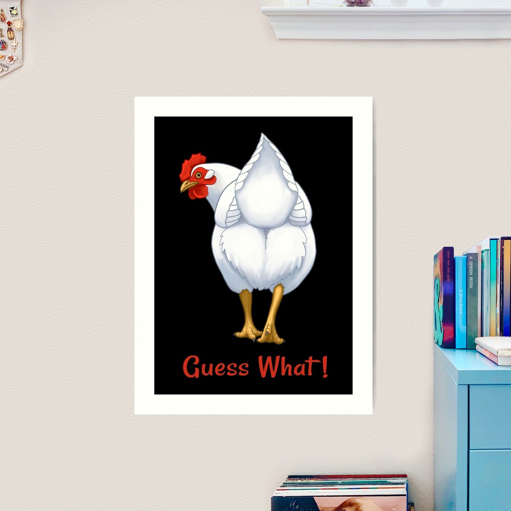 Guess What Chicken Butt White Hen Sticker for Sale by csforest