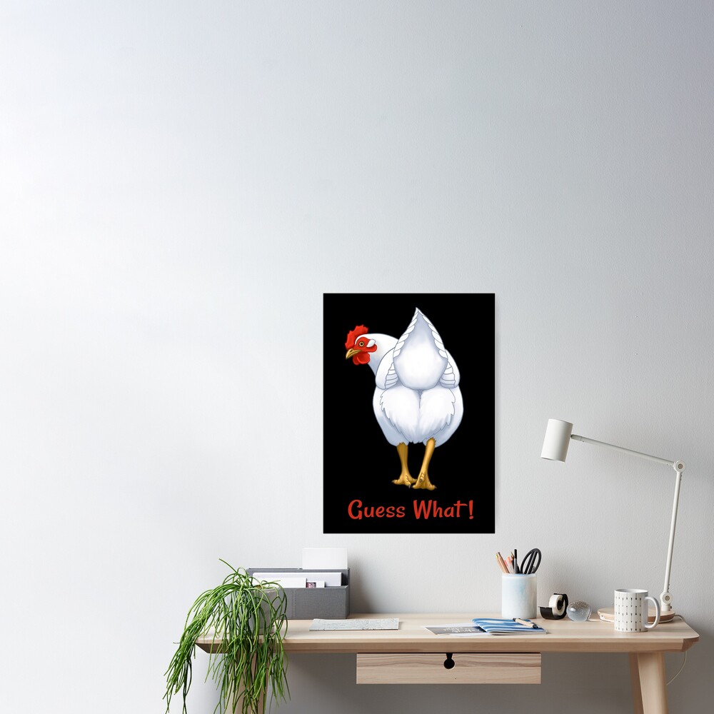 Guess What Chicken Butt White Hen Magnet for Sale by csforest