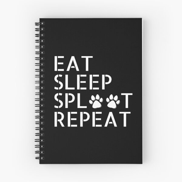 Item preview, Eat sleep sploot repeat, funny paw print splooting design designed and sold by Auntieck.