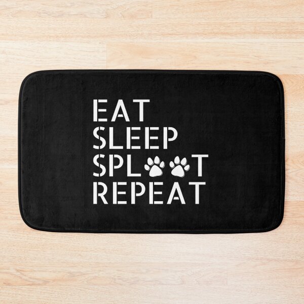 Item preview, Eat sleep sploot repeat, funny paw print splooting design designed and sold by Auntieck.