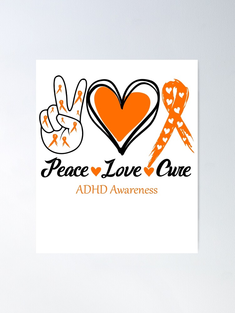 ADHD Awareness Support ADD Attention Disorder Love Heart Mom Dad Gifts  Sticker for Sale by TopTeeShop