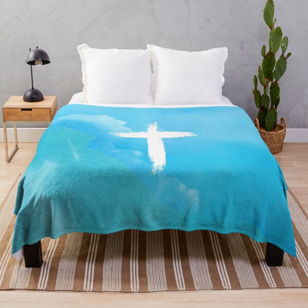 Item preview, Blue Marble Cross Watercolor Painting designed and sold by StoicQuotes.