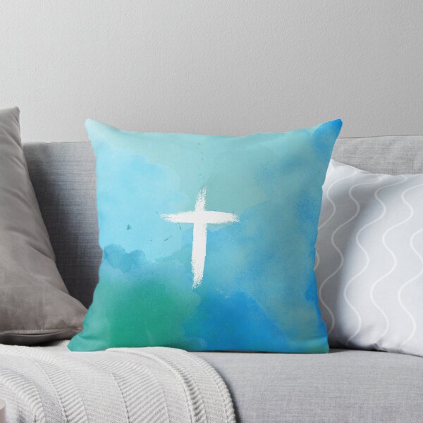 Item preview, Blue Colored Cross designed and sold by StoicQuotes.