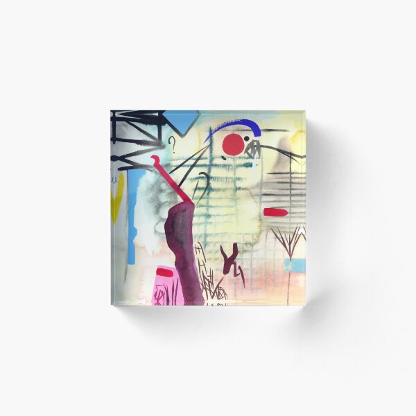 Oriental Abstract Art Print Acrylic Block