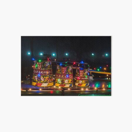 Canal Art Buckets ala fairy lights Art Board Print