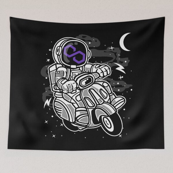 Item preview, Astronaut Scooter Polygon Matic Coin To The Moon Crypto Token Cryptocurrency Blockchain Wallet HODL designed and sold by AdamRoberts90.
