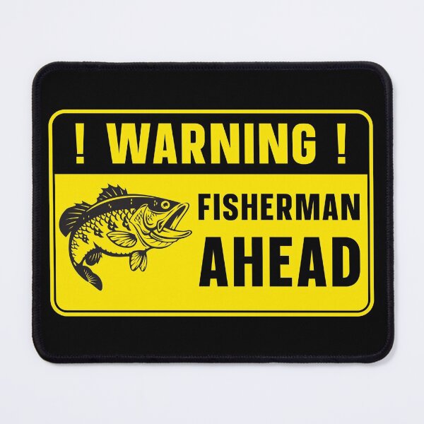 Item preview, Warning Bass Fisherman Ahead Yellow Road Sign designed and sold by Designs By David.