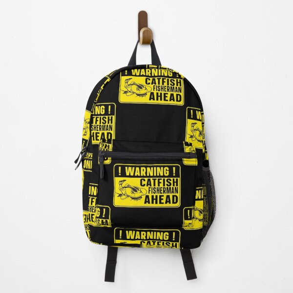 Item preview, Warning Catfish Fisherman Ahead Yellow Road Sign designed and sold by Designs By David.