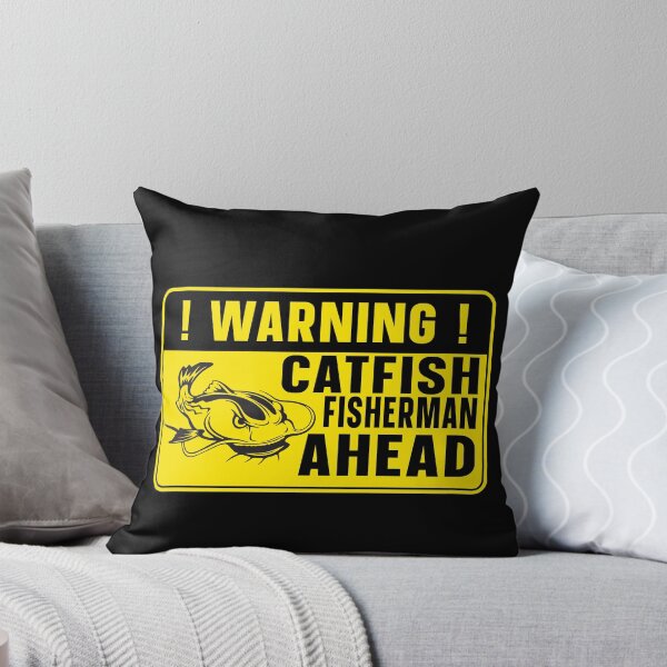 Item preview, Warning Catfish Fisherman Ahead Yellow Road Sign designed and sold by Designs By David.