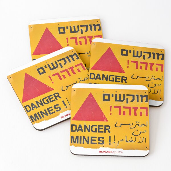 Item preview, Danger landmines in English, Hebrew and Arabic  designed and sold by BEWAREables.