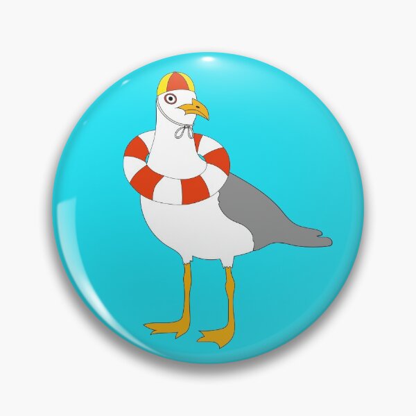 Item preview, Seagull Lifesaver on Blue designed and sold by Digitaldingo.