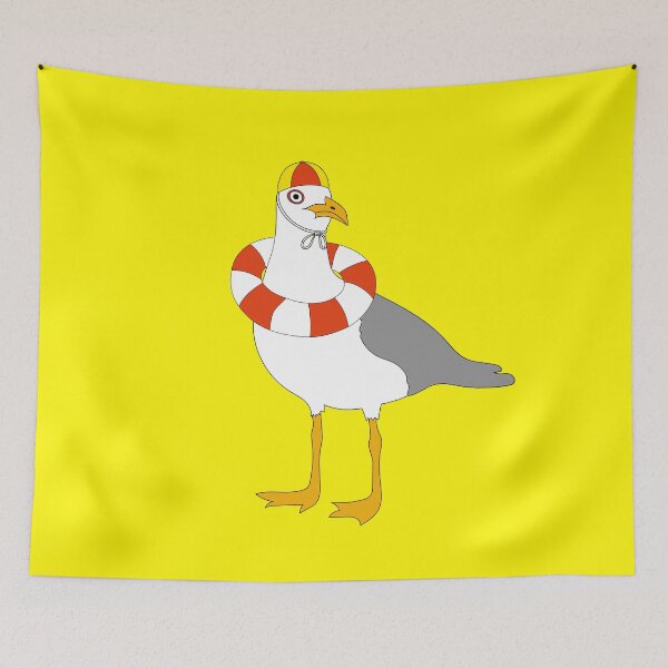 Item preview, Seagull Lifesaver on Yellow designed and sold by Digitaldingo.