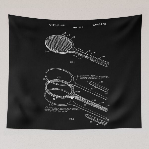 Item preview, Tennis Racket Patent 1974  designed and sold by LadyMay Vintage.