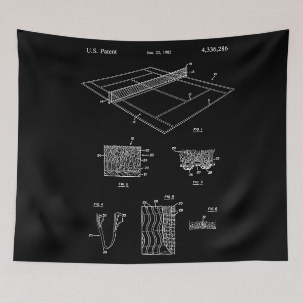 Item preview, Tennis Court Surface Patent 1982 designed and sold by LadyMay Vintage.