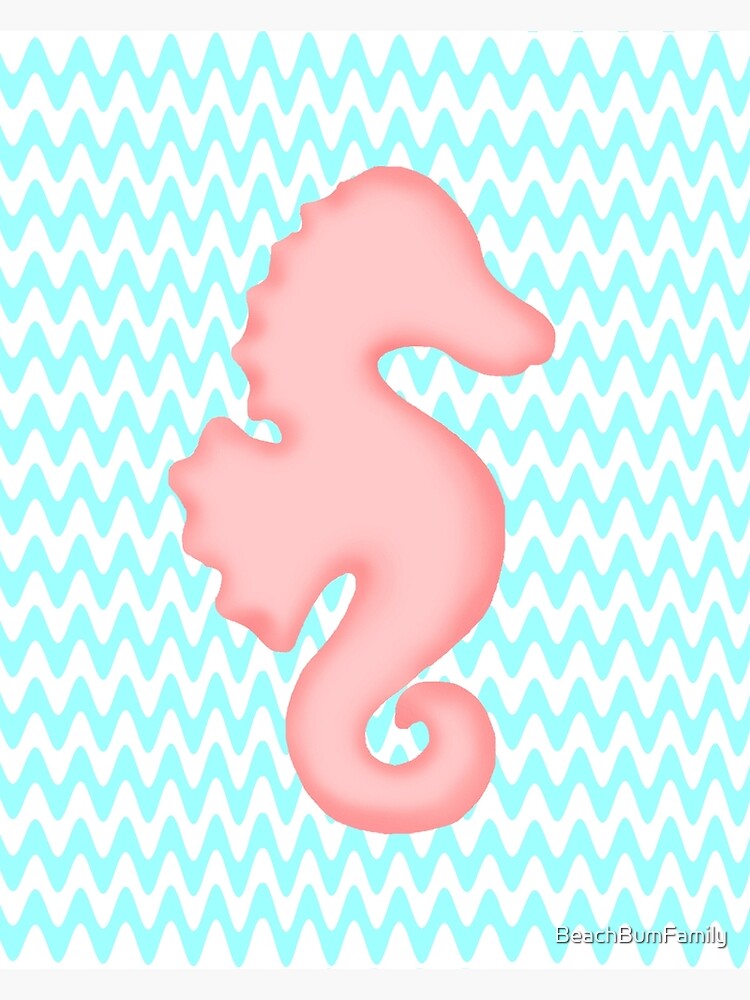 Pink Teal Seahorse by BeachBumFamily