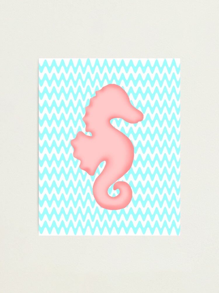 Alternate view of Pink Teal Seahorse Photographic Print