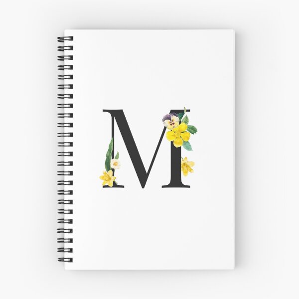 Aperçu de l'œuvre Monogramme de lettre floral fendu | Lettre Fleur Personnalisée M créée et vendue par BeeMeCreative.
