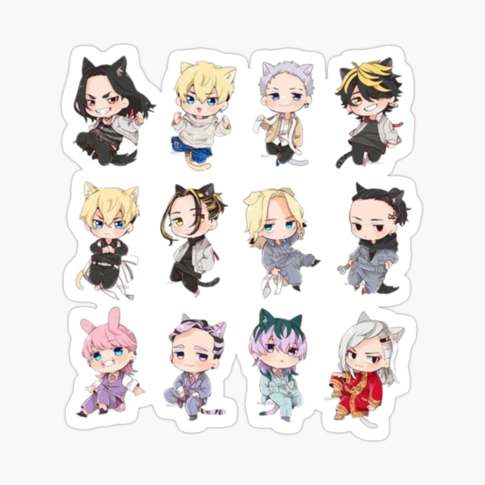 all character tokyo manji anime sticker photographic print for sale by goodlookings redbubble