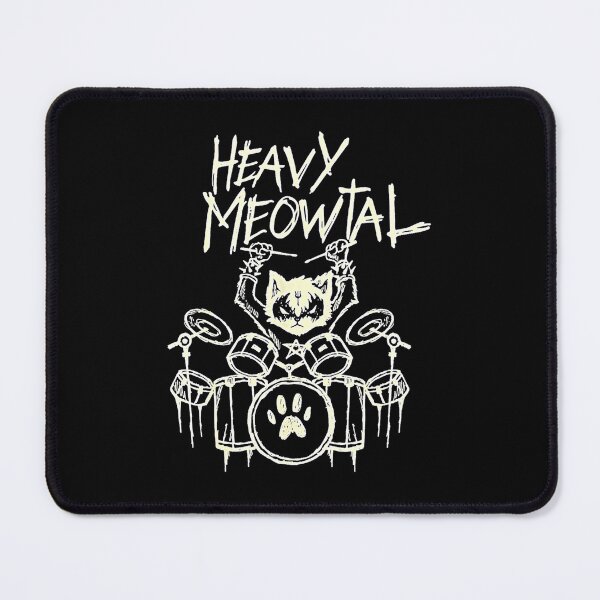 Item preview, Heavy Meowtal Headbanger Gift Drummer designed and sold by Kelselary650.