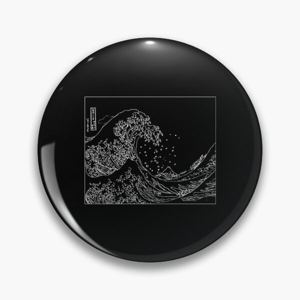 Artikelvorschau, Great Wave Outline Schwarz entworfen und verkauft von LaPlumeDeFleur.